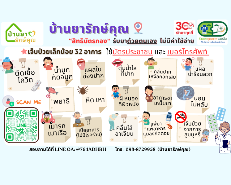สิทธิบัตรทอง บ้านยารักษ์คุณพะเยา ร้านยา 30 บาทแม่ต๋ำสายใน จังหวัดพะเยา